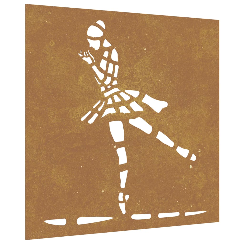 Decorazione Muro Giardino 55x55 cm Ballerina in Acciaio Corten - homemem39