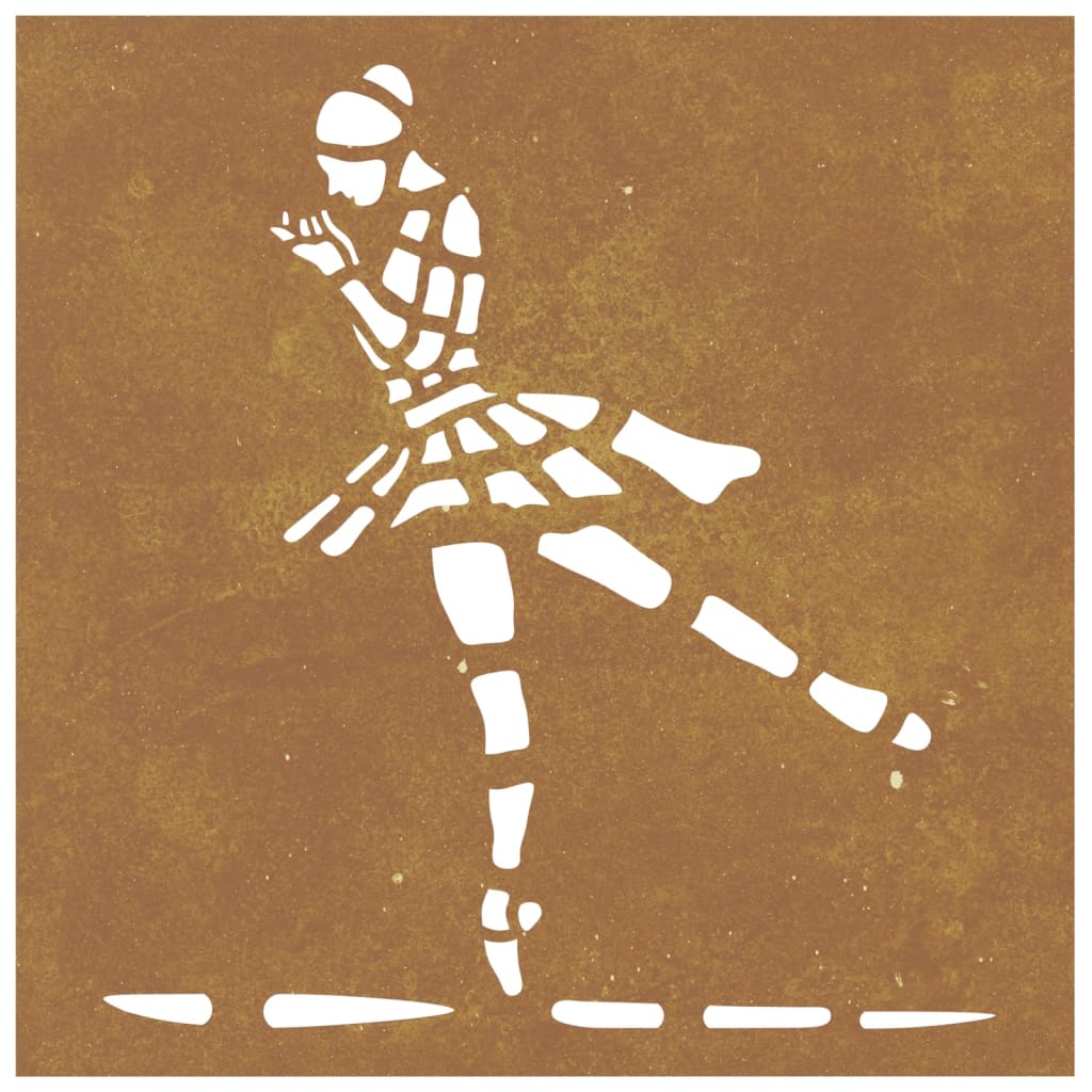 Decorazione Muro Giardino 55x55 cm Ballerina in Acciaio Corten - homemem39