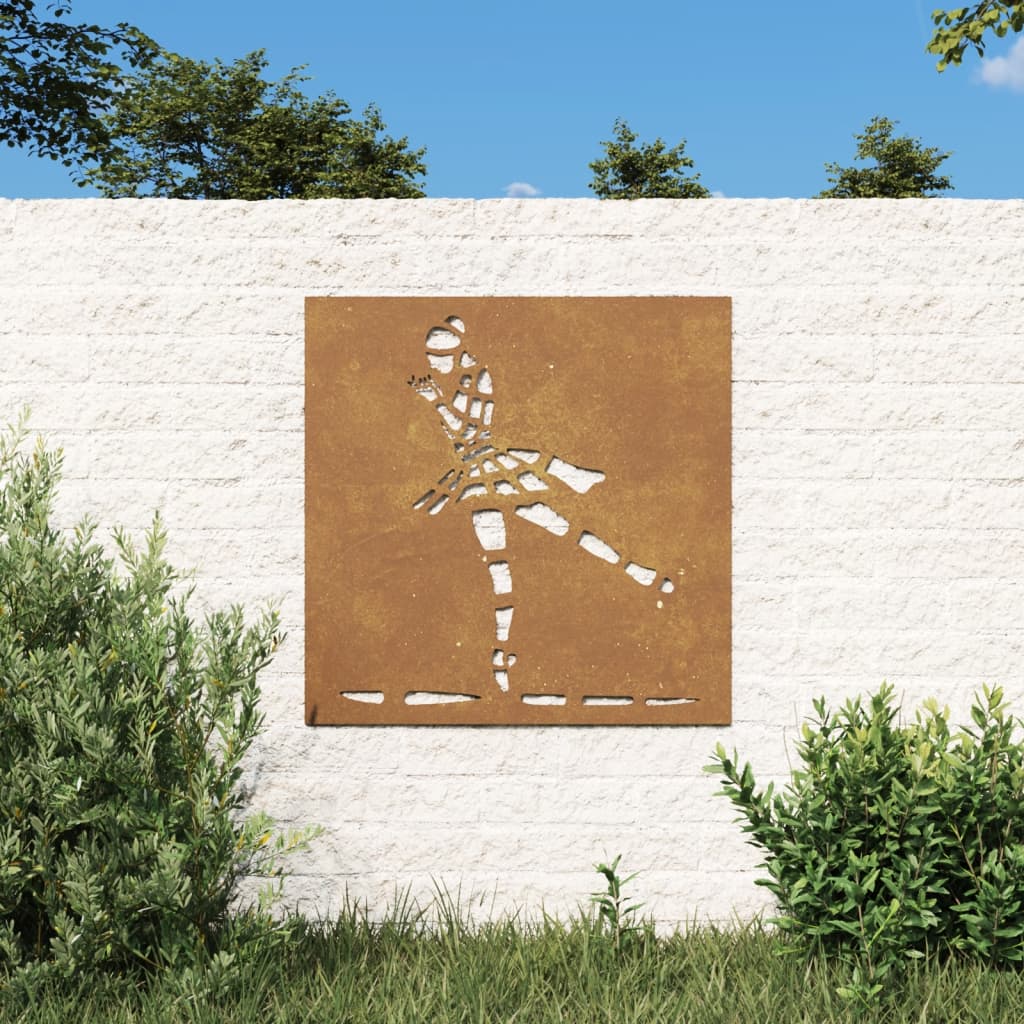 Decorazione Muro Giardino 55x55 cm Ballerina in Acciaio Corten - homemem39