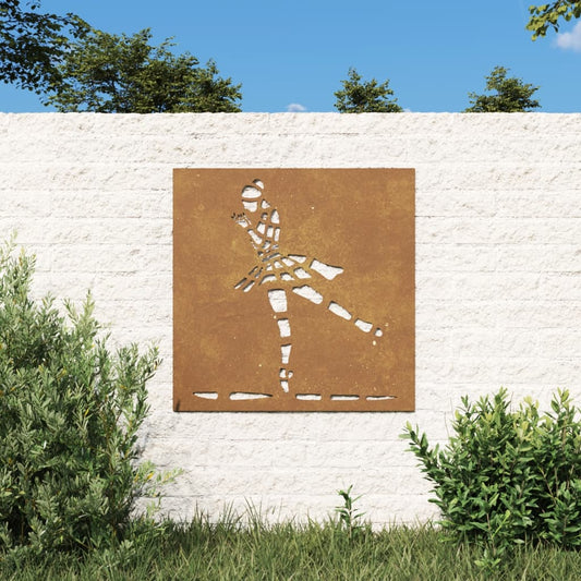 Decorazione Muro Giardino 55x55 cm Ballerina in Acciaio Corten - homemem39