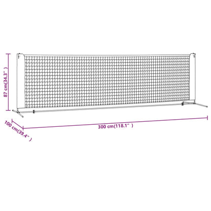 Rete da Tennis Nera e Rossa 300x100x87 cm in Poliestere - homemem39