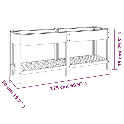 Fioriera Rialzata Giardino con Ripiano Grigia 175x50x75 cm WPC - homemem39