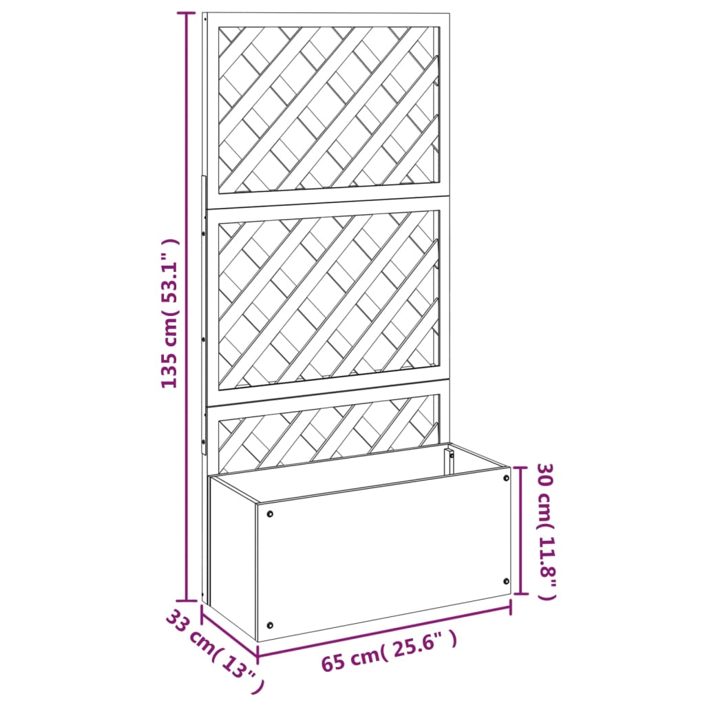 Fioriera a Traliccio Grigia 65x33x135 cm WPC - homemem39