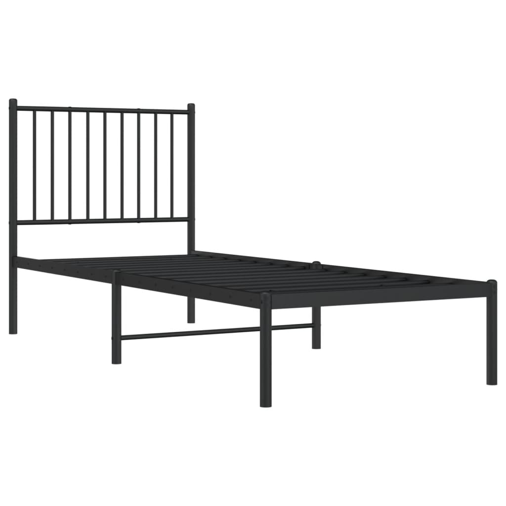 Giroletto con Testiera in Metallo Nero 75x190 cm - homemem39