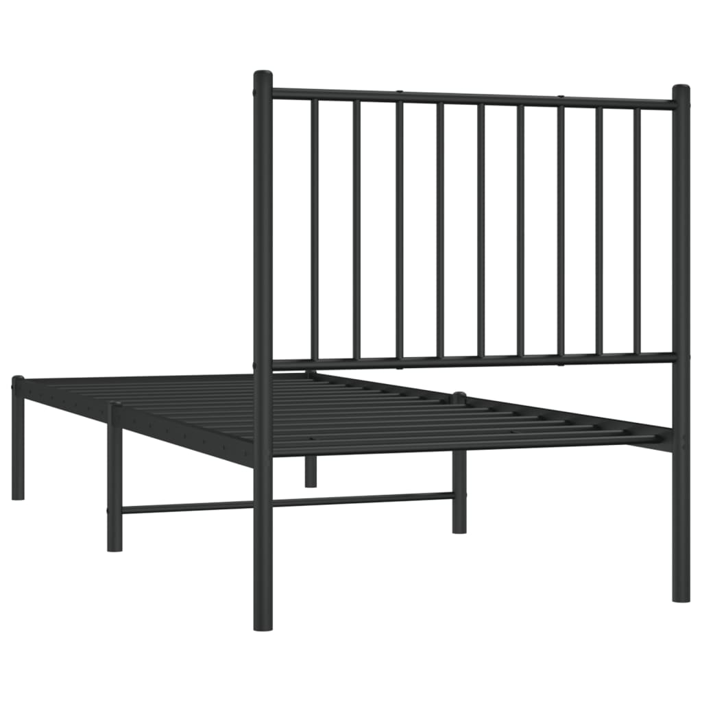 Giroletto con Testiera in Metallo Nero 75x190 cm - homemem39