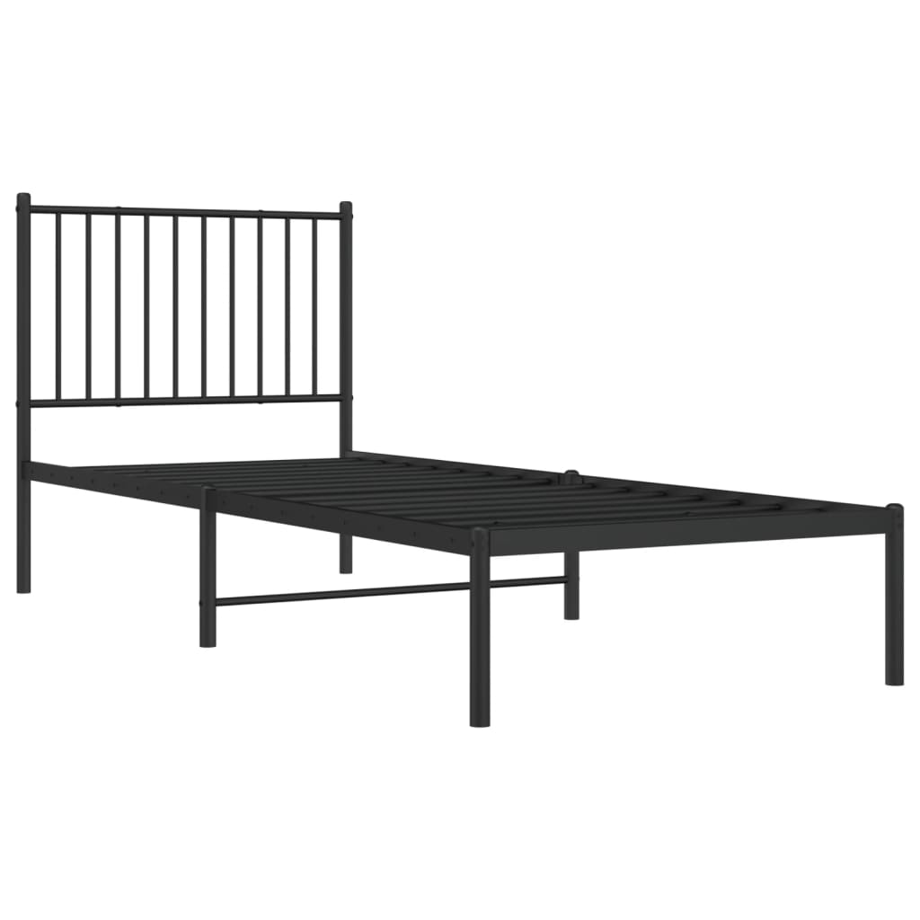 Giroletto con Testiera in Metallo Nero 80x200 cm - homemem39