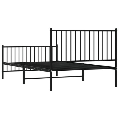 Giroletto con Testiera e Pediera Metallo Nero 107x203 cm - homemem39