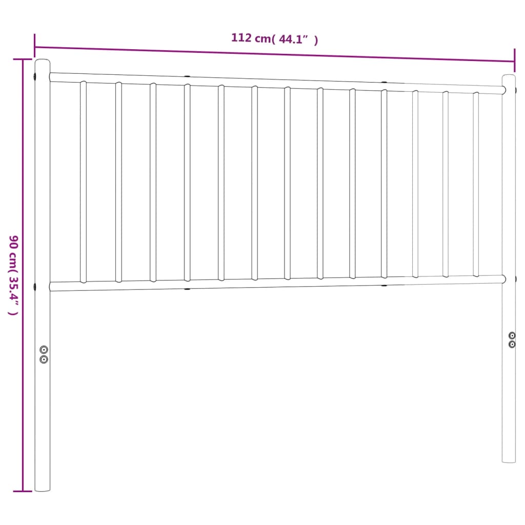 Testiera in Metallo Nero 107 cm - homemem39