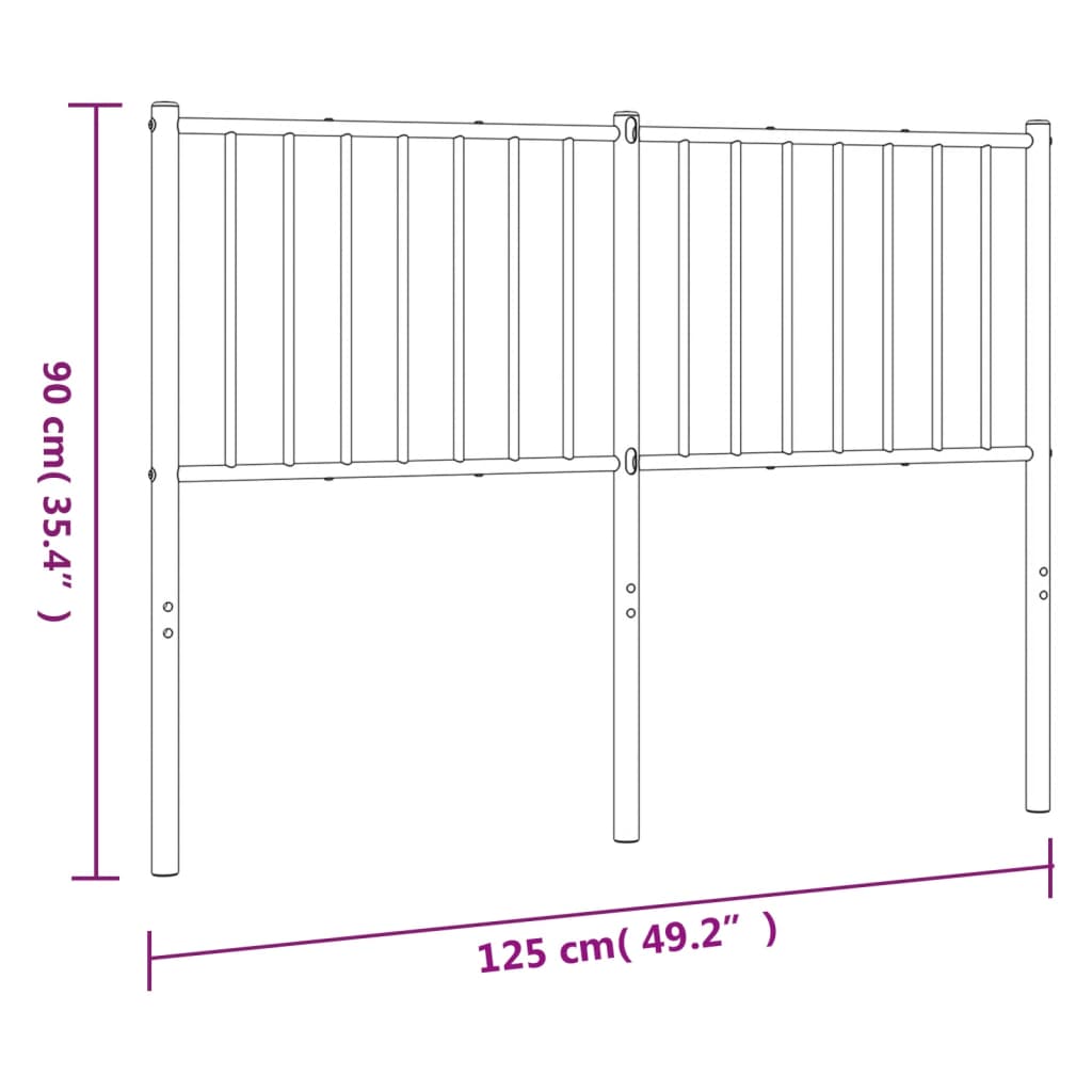 Testiera in Metallo Nero 120 cm - homemem39