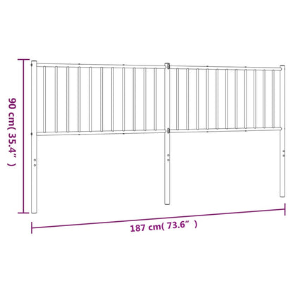 Testiera in Metallo Nero 180 cm - homemem39