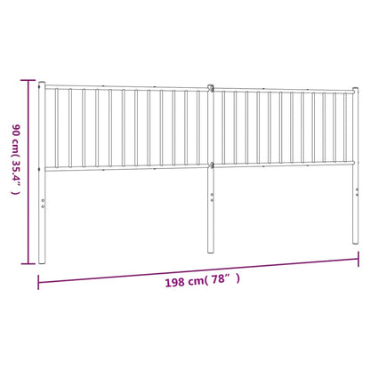 Testiera in Metallo Nero 193 cm - homemem39