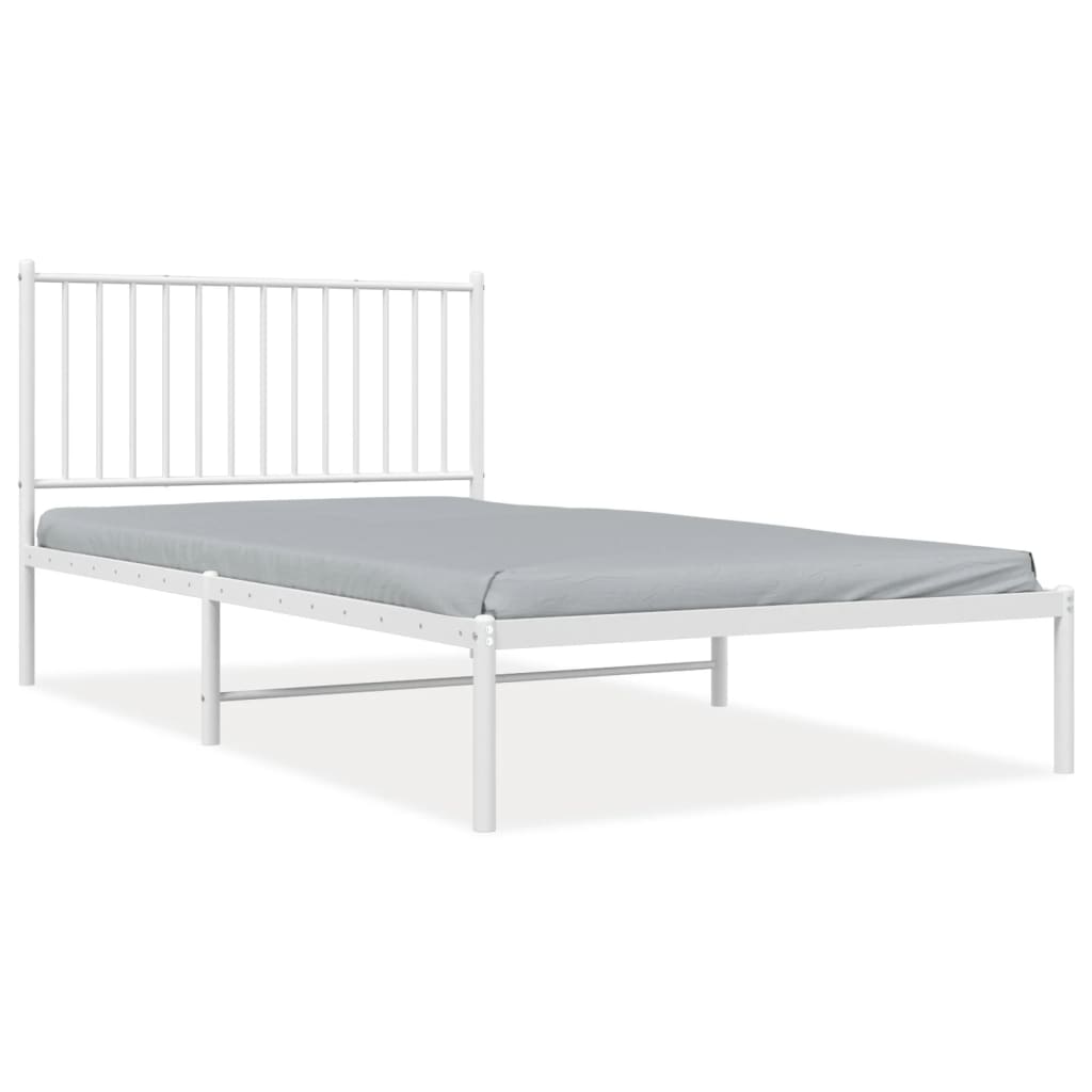 Giroletto con Testiera Metallo Bianco 107x203 cm - homemem39