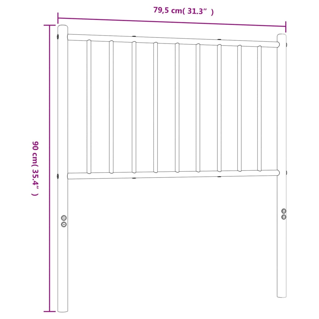 Testiera in Metallo Bianco 75 cm - homemem39