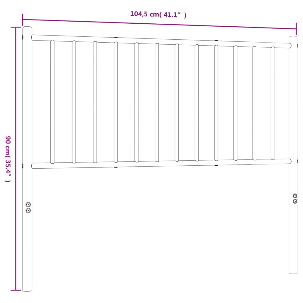 Testiera in Metallo Bianco 100 cm - homemem39