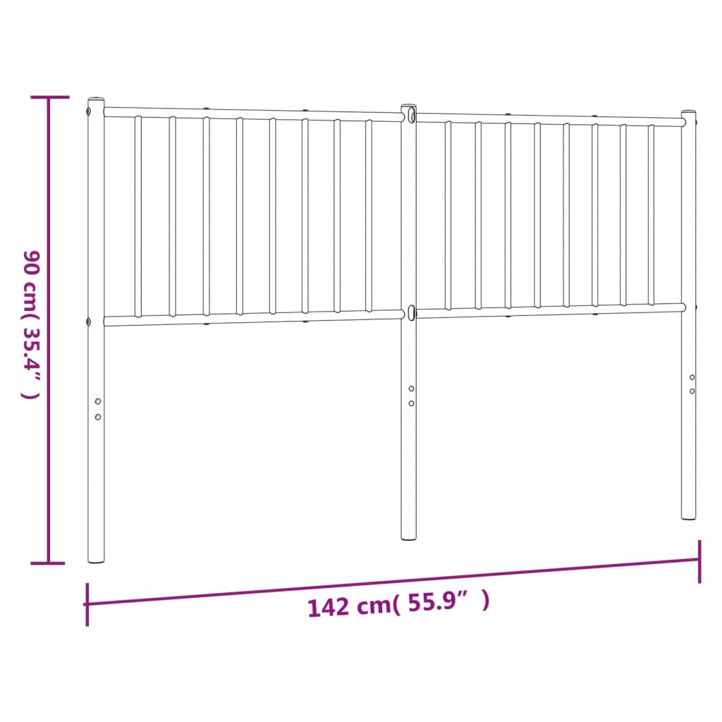 Testiera in Metallo Bianco 135 cm - homemem39