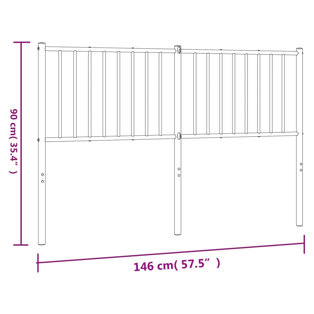 Testiera in Metallo Bianco 140 cm - homemem39