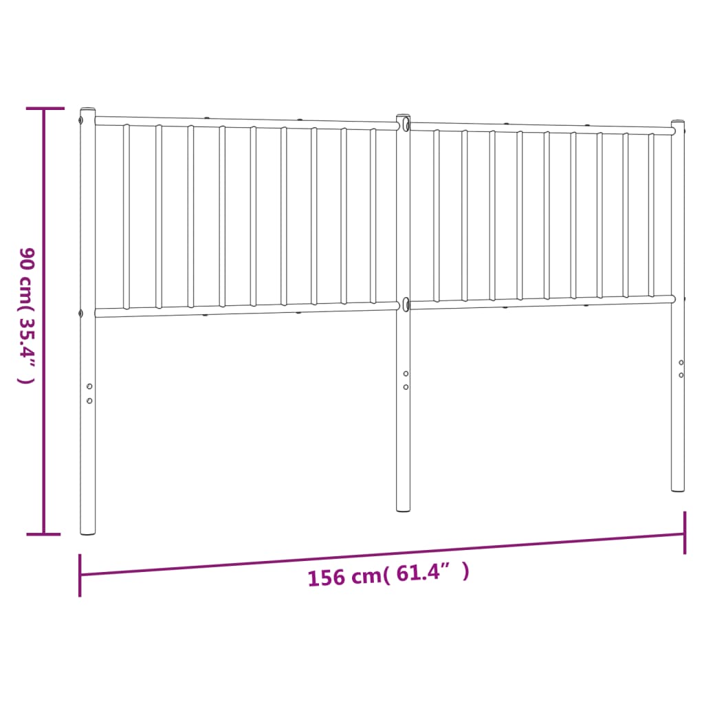 Testiera in Metallo Bianco 150 cm - homemem39