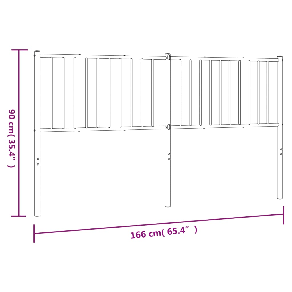 Testiera in Metallo Bianco 160 cm - homemem39