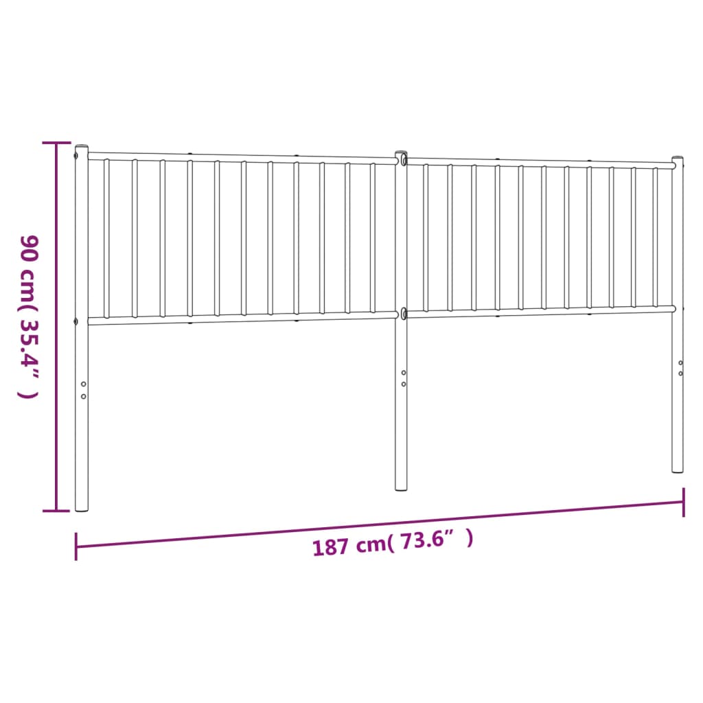 Testiera in Metallo Bianco 180 cm - homemem39