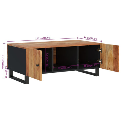 Tavolino da Soggiorno 100x54x40cm Massello Acacia e Multistrato - homemem39