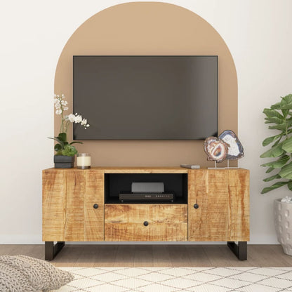 Mobile TV 105x33,5x46cm Legno Massello Mango Legno Multistrato - homemem39