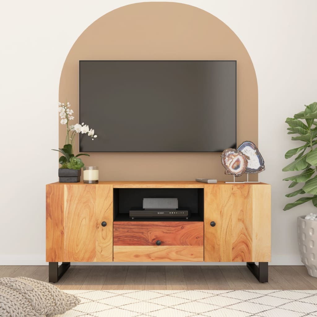 Mobile TV 105x33,5x46cm Legno Massello Acacia Legno Multistrato - homemem39