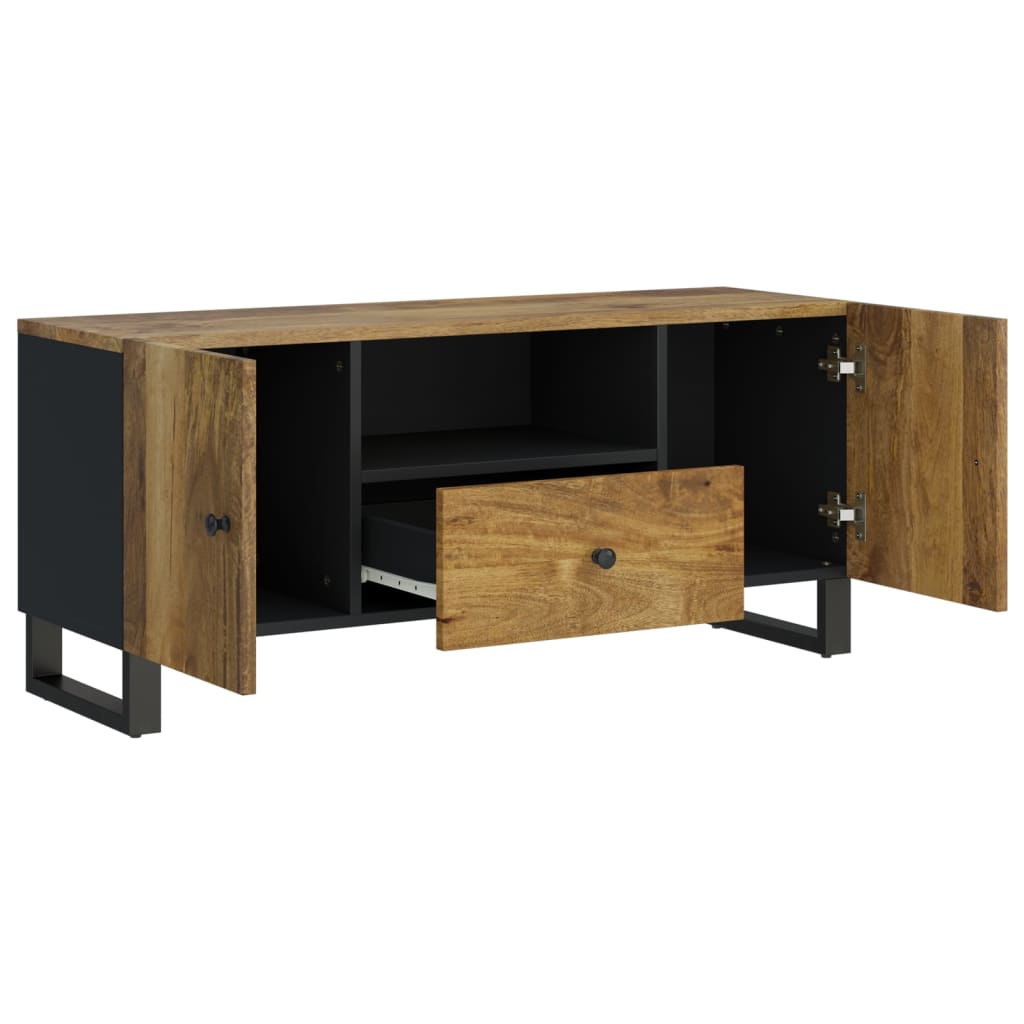 Mobile TV 105x33,5x46cm Legno Massello Mango Legno Multistrato - homemem39