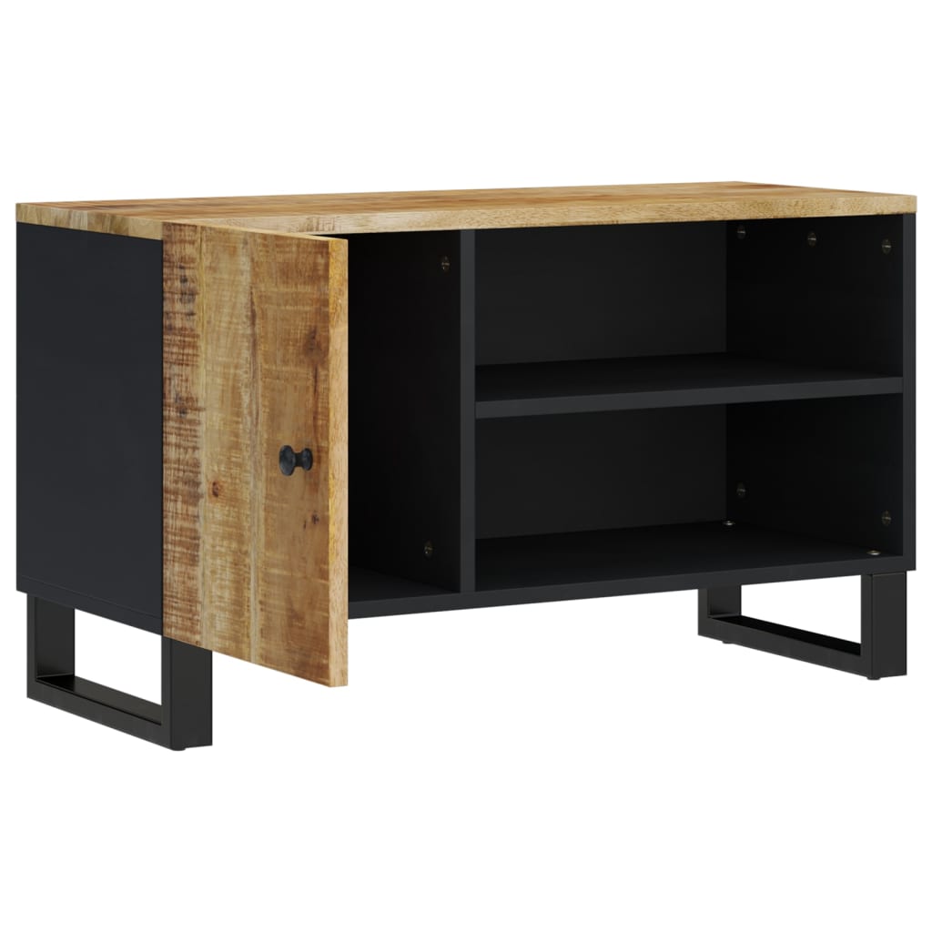 Mobile TV 80x33x46cm Legno Massello Mango e Legno Multistrato - homemem39