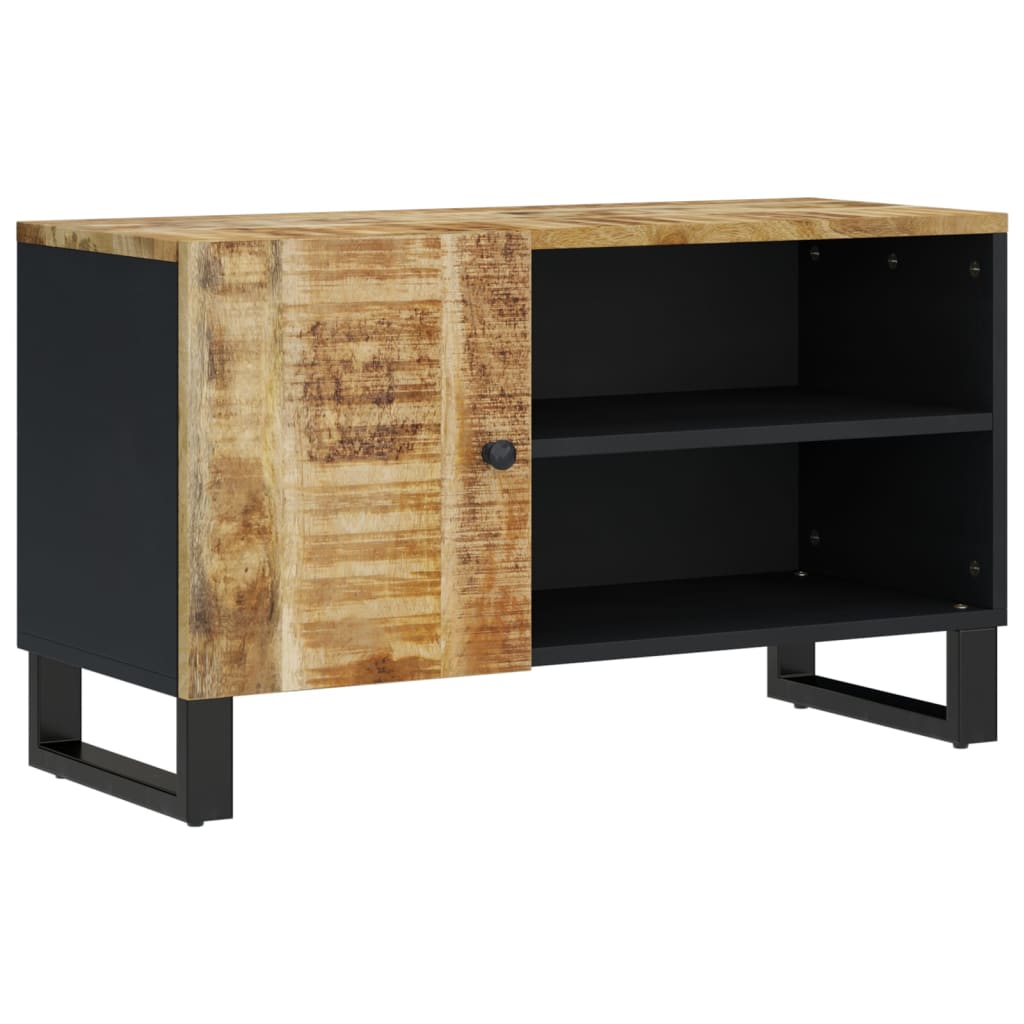 Mobile TV 80x33x46cm Legno Massello Mango e Legno Multistrato - homemem39