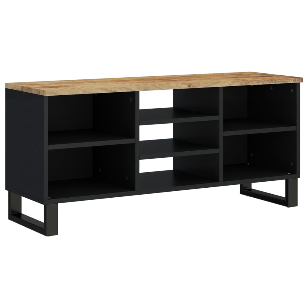 Mobile TV 100x33x46cm Legno Massello Mango e Legno Multistrato - homemem39