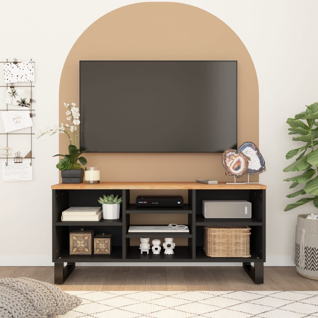 Mobile TV 100x33x46cm Legno Massello Acacia e Legno Multistrato - homemem39