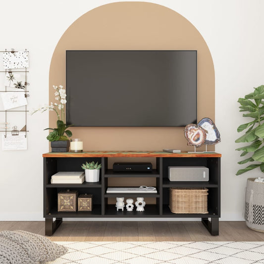 Mobile TV 100x33x46cm Legno Massello Recupero Legno Multistrato - homemem39