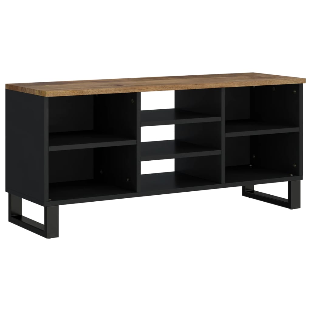 Mobile TV 100x33x46cm Legno Massello Mango e Legno Multistrato - homemem39