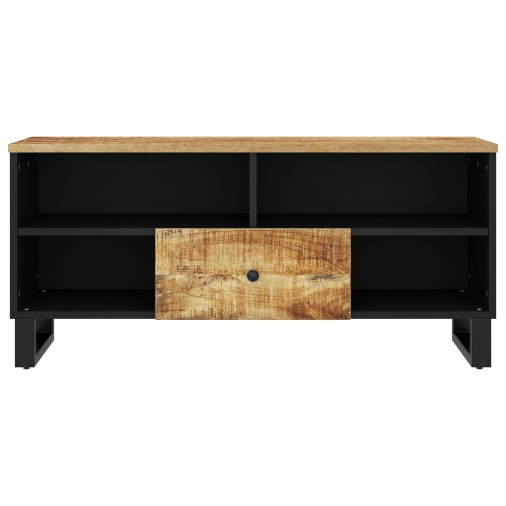 Mobile TV 100x33x46cm Legno Massello Mango e Legno Multistrato - homemem39