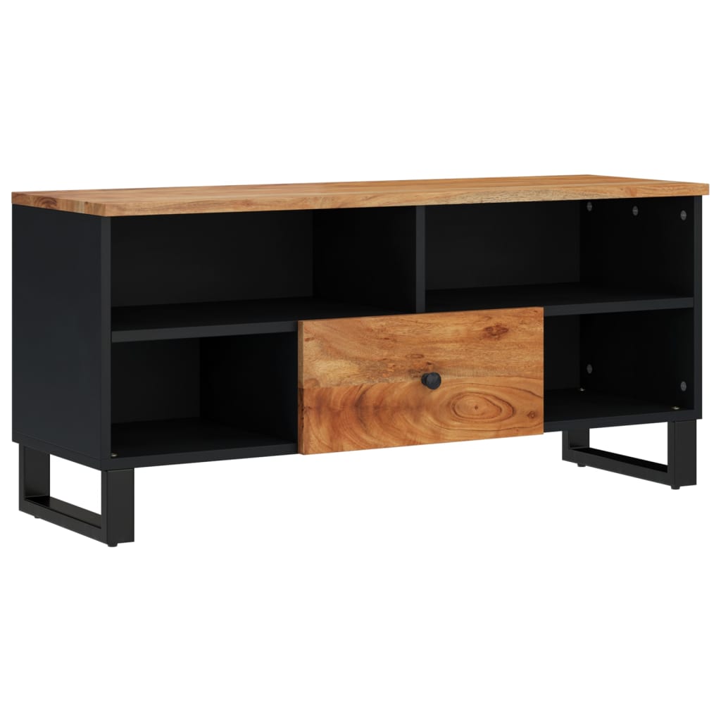 Mobile TV 100x33x46cm Legno Massello Acacia e Legno Multistrato - homemem39