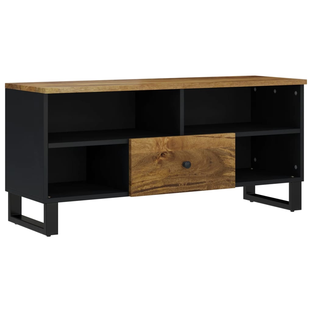 Mobile TV 100x33x46cm Legno Massello Mango e Legno Multistrato - homemem39