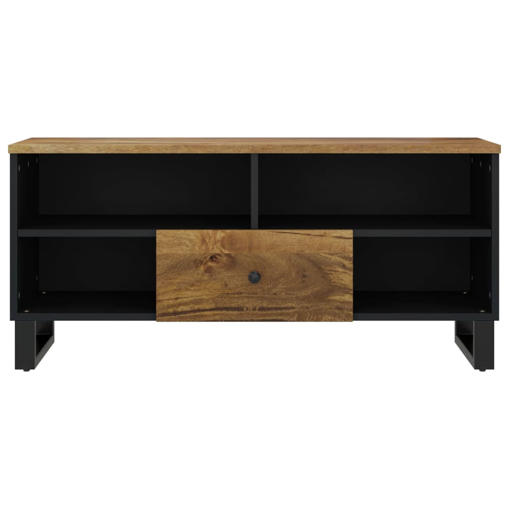 Mobile TV 100x33x46cm Legno Massello Mango e Legno Multistrato - homemem39