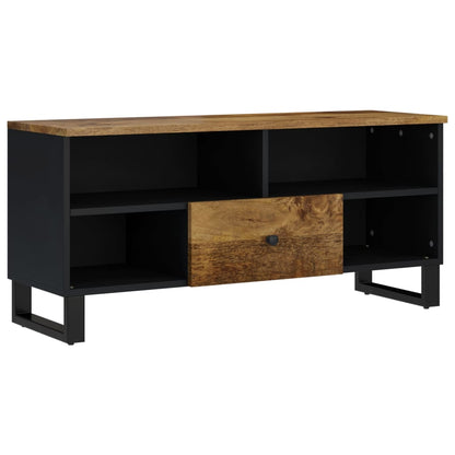 Mobile TV 100x33x46cm Legno Massello Mango e Legno Multistrato - homemem39