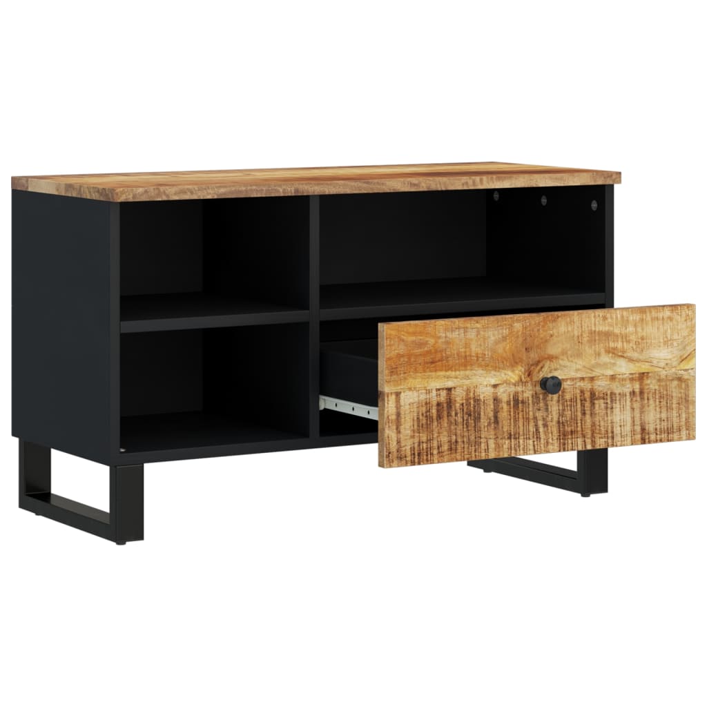 Mobile TV 80x33x46cm Legno Massello Mango e Legno Multistrato - homemem39