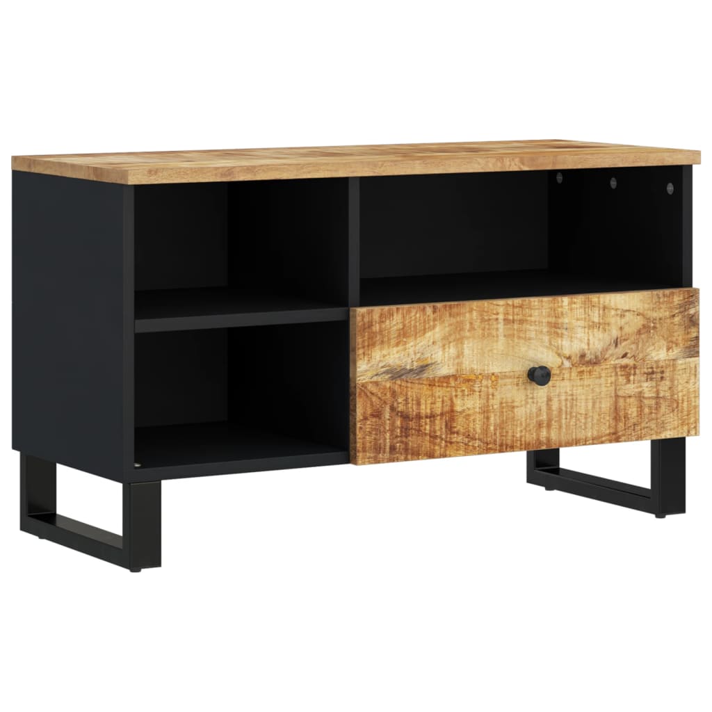 Mobile TV 80x33x46cm Legno Massello Mango e Legno Multistrato - homemem39