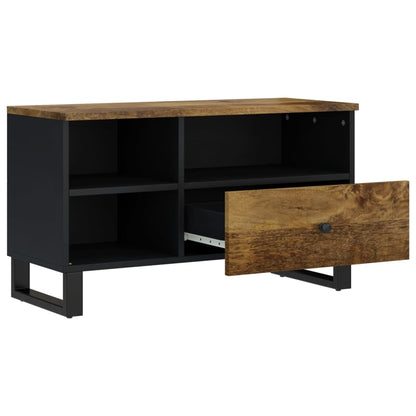 Mobile TV 80x33x46cm Legno Massello Mango e Legno Multistrato - homemem39