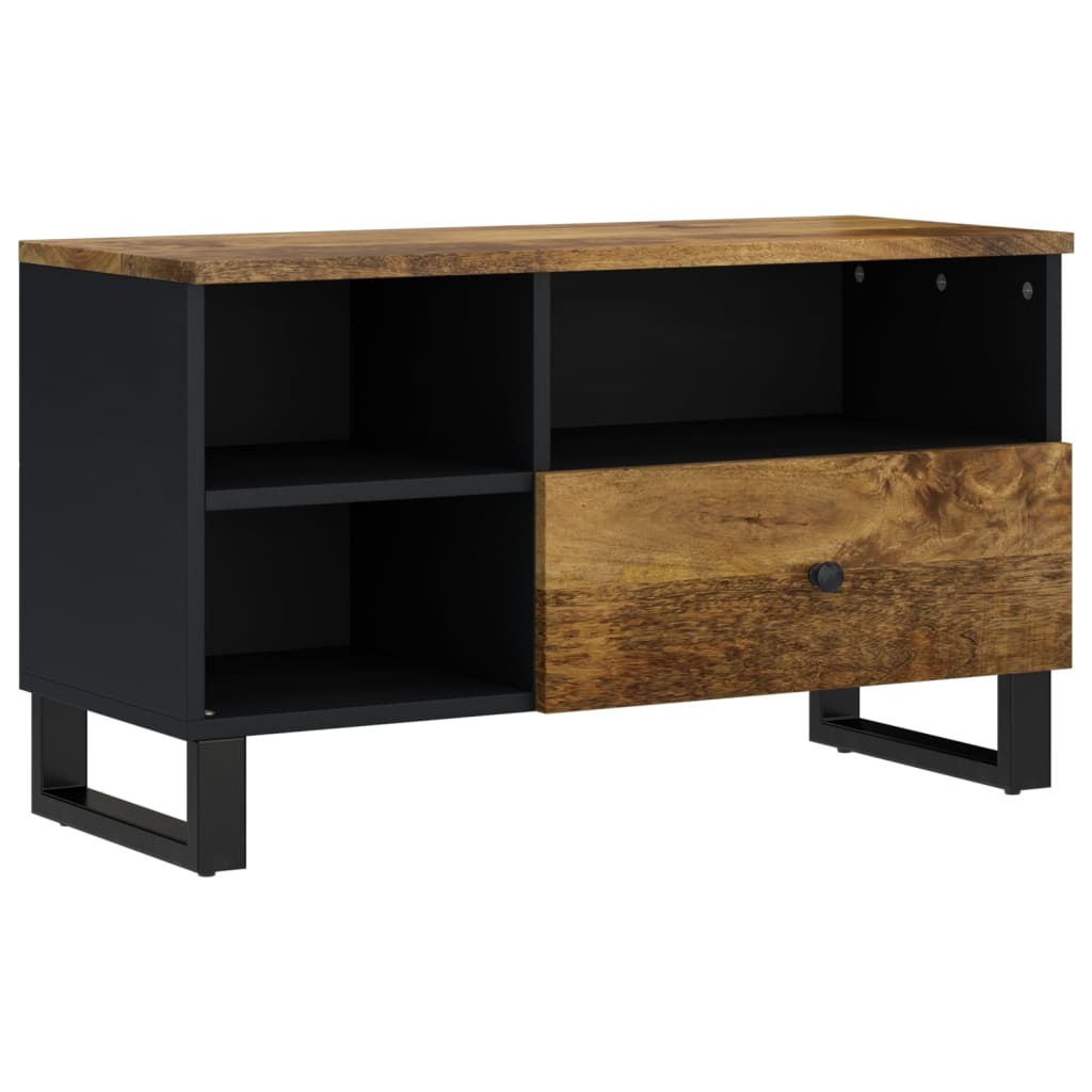 Mobile TV 80x33x46cm Legno Massello Mango e Legno Multistrato - homemem39