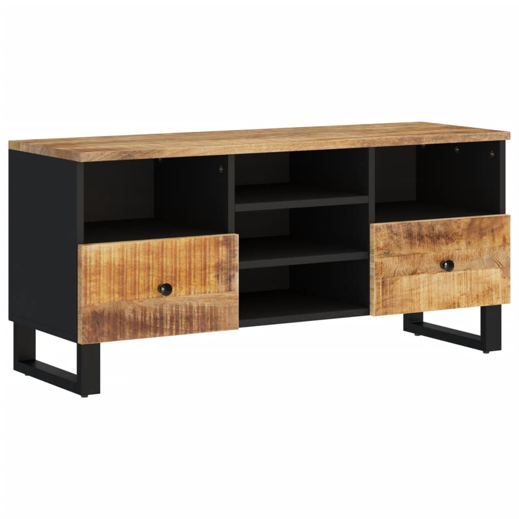 Mobile TV 100x33x46cm Legno Massello Mango e Legno Multistrato - homemem39