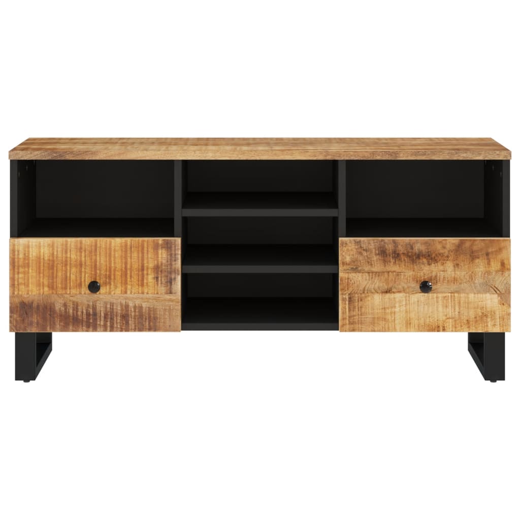 Mobile TV 100x33x46cm Legno Massello Mango e Legno Multistrato - homemem39