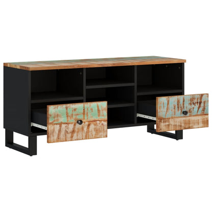 Mobile TV 100x33x46cm Legno Massello Recupero Legno Multistrato - homemem39