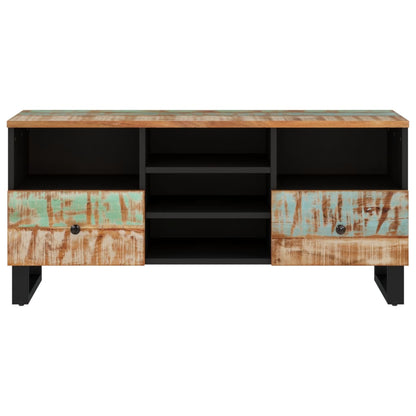 Mobile TV 100x33x46cm Legno Massello Recupero Legno Multistrato - homemem39