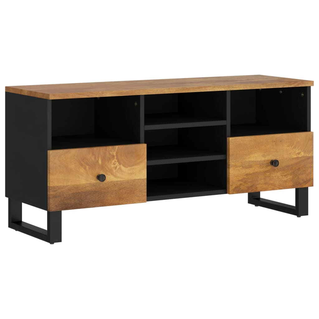 Mobile TV 100x33x46cm Legno Massello Mango e Legno Multistrato - homemem39