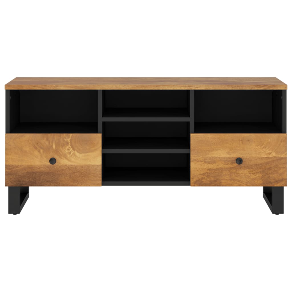 Mobile TV 100x33x46cm Legno Massello Mango e Legno Multistrato - homemem39