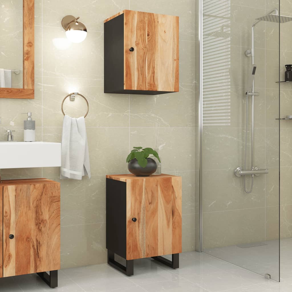 Mobile da Bagno 38x33x58cm in Legno Massello di Acacia - homemem39