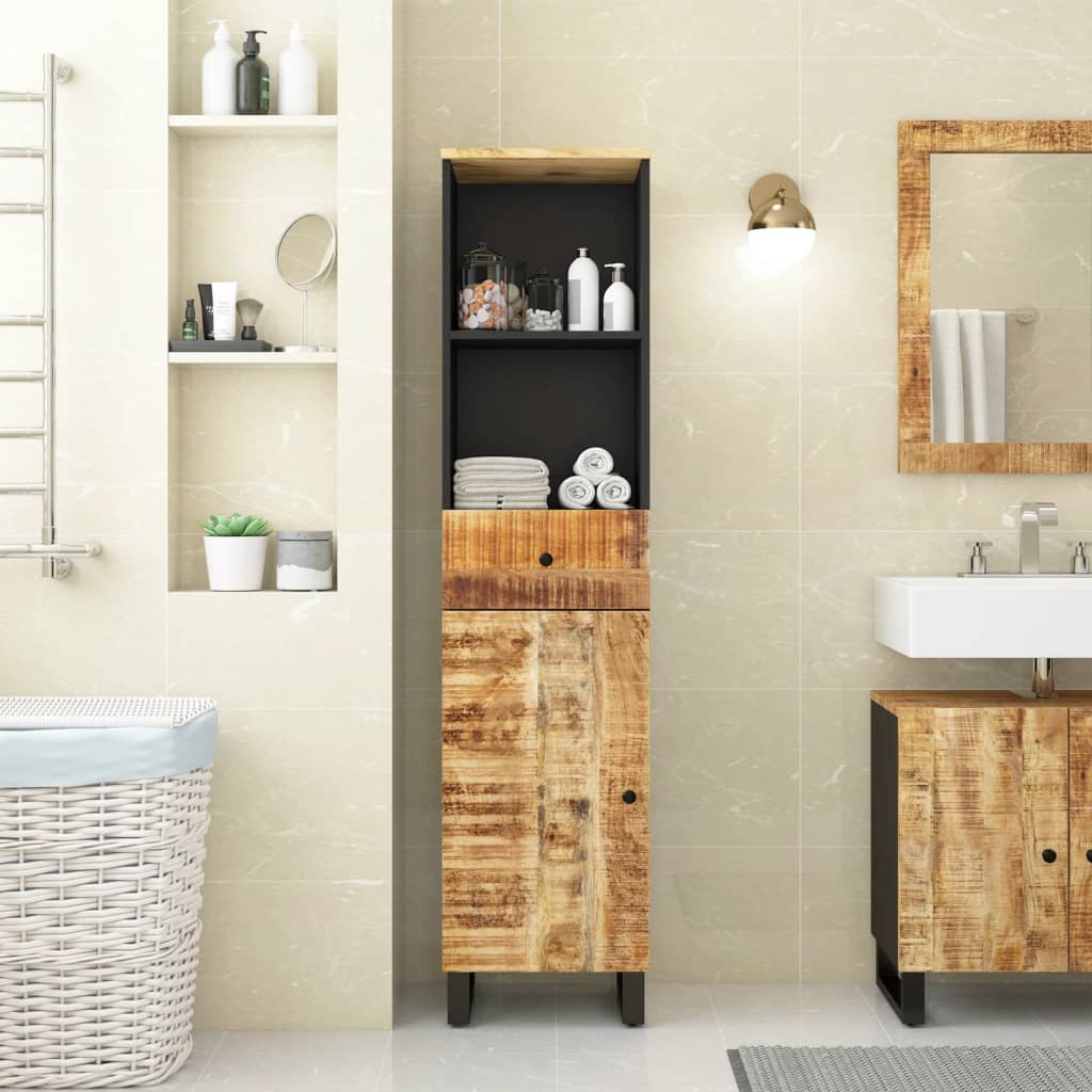 Mobile da Bagno 38x33x160 cm in Legno Massello di Mango - homemem39